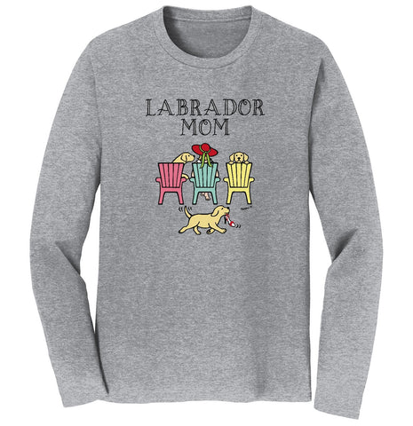 Yellow Labrador Dog Mom - Mother's Day Deck Chairs Design | Long Sleeve T-Shirt