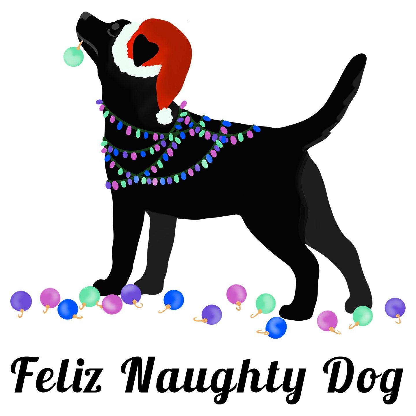 Feliz Naughty Dog Black Lab - Women's V-Neck Long Sleeve T-Shirt