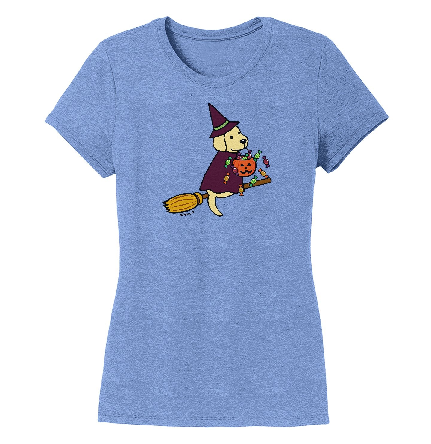 Yellow Lab Witch - Women's Tri-Blend T-Shirt