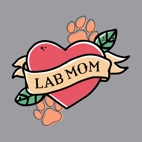 Lab Mom Heart - Pocket - Adult Unisex Hoodie Sweatshirt