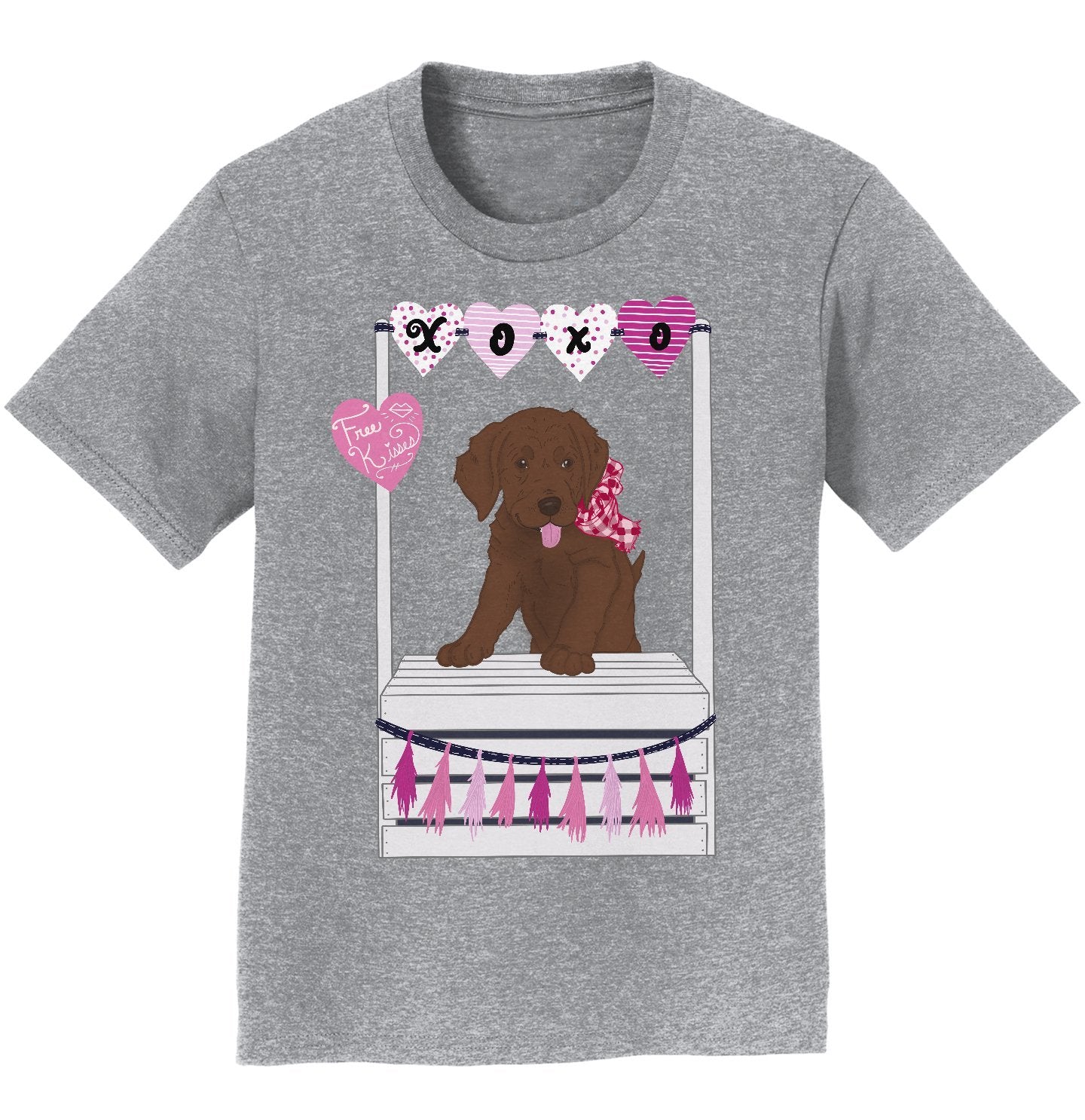 Kissing Booth Chocolate Lab - Youth Tee Shirt