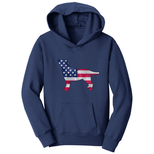 USA Flag Pattern Lab Silhouette - Kids' Hoodie Sweatshirt