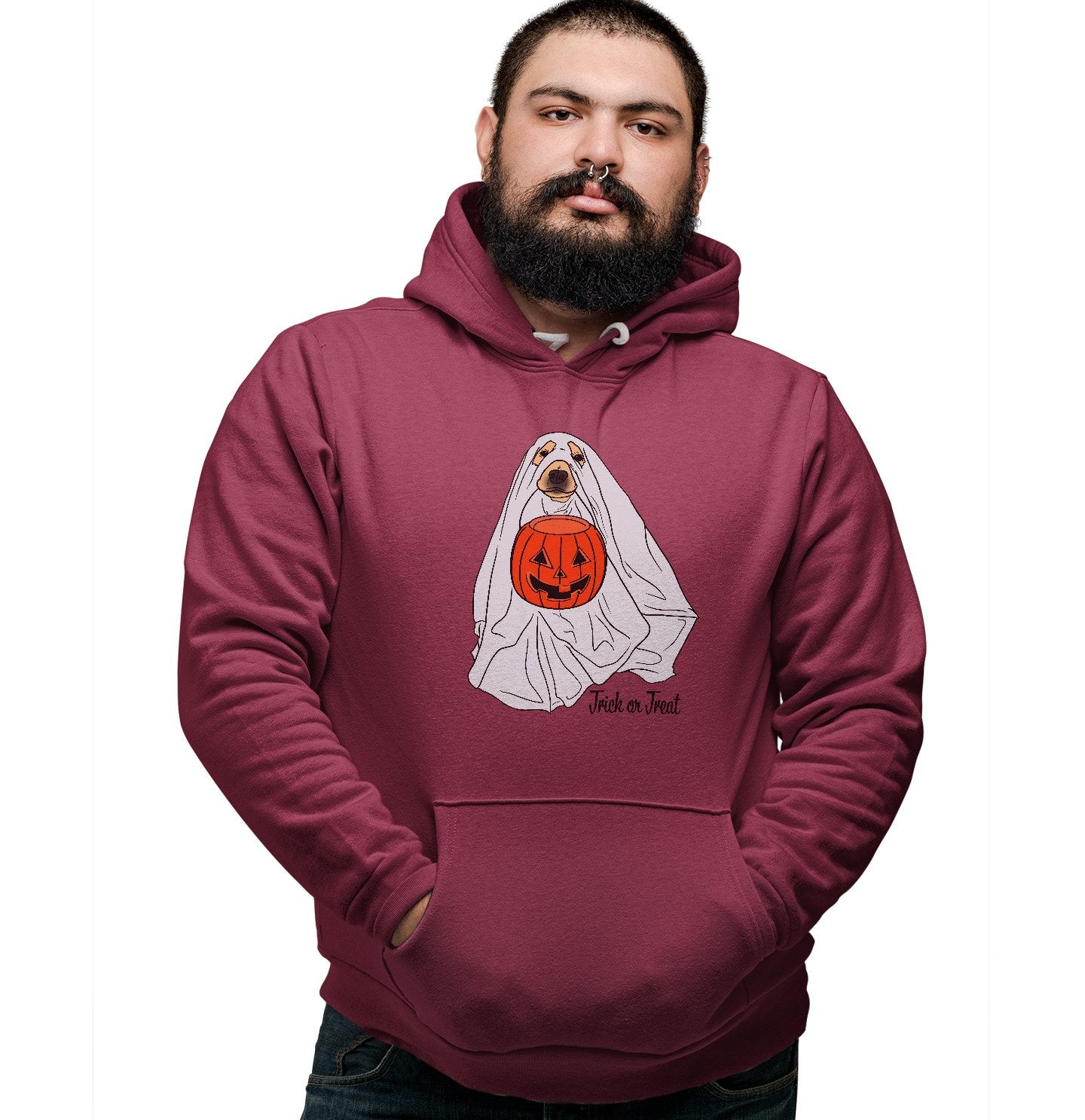 Labradors.com - Trick or Treat Ghost Dog - Adult Unisex Hoodie Sweatshirt