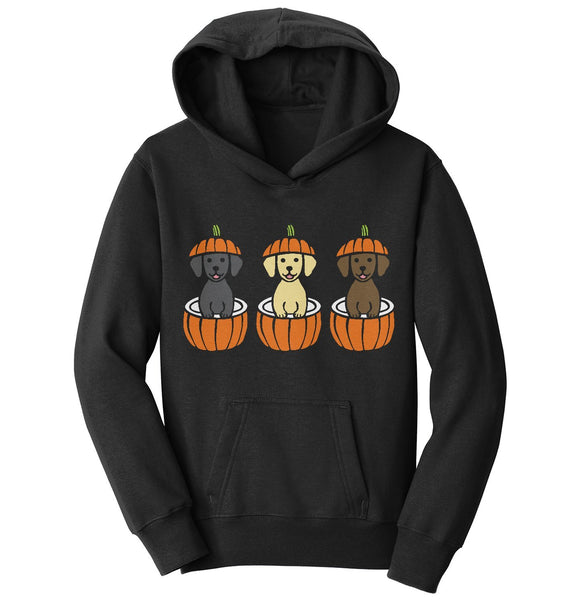 3 Pumpkin Lab Pups - Kids' Unisex Hoodie Sweatshirt