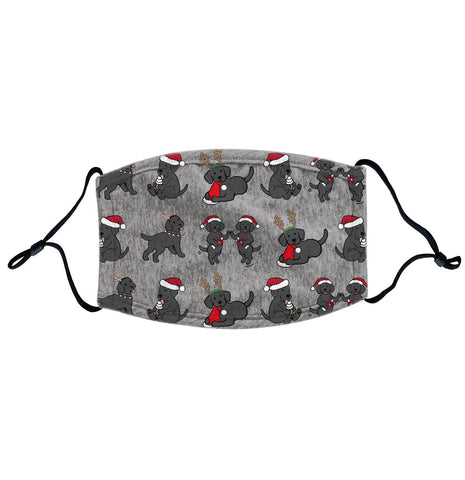 Christmas Black Labrador Puppy Pattern | Adjustable, Breathable Face Mask