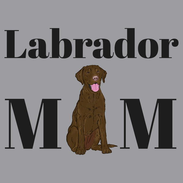 Chocolate Labrador Mom Illustration - Adult Unisex Crewneck Sweatshirt