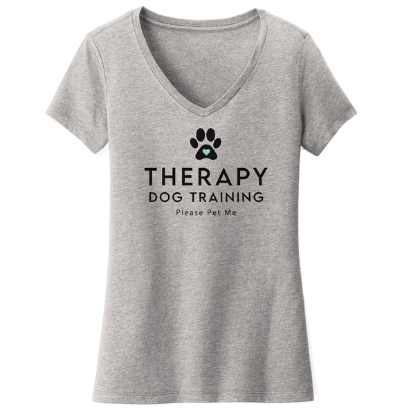 Therapy Dog Training - Women's V-Neck T-Shirt