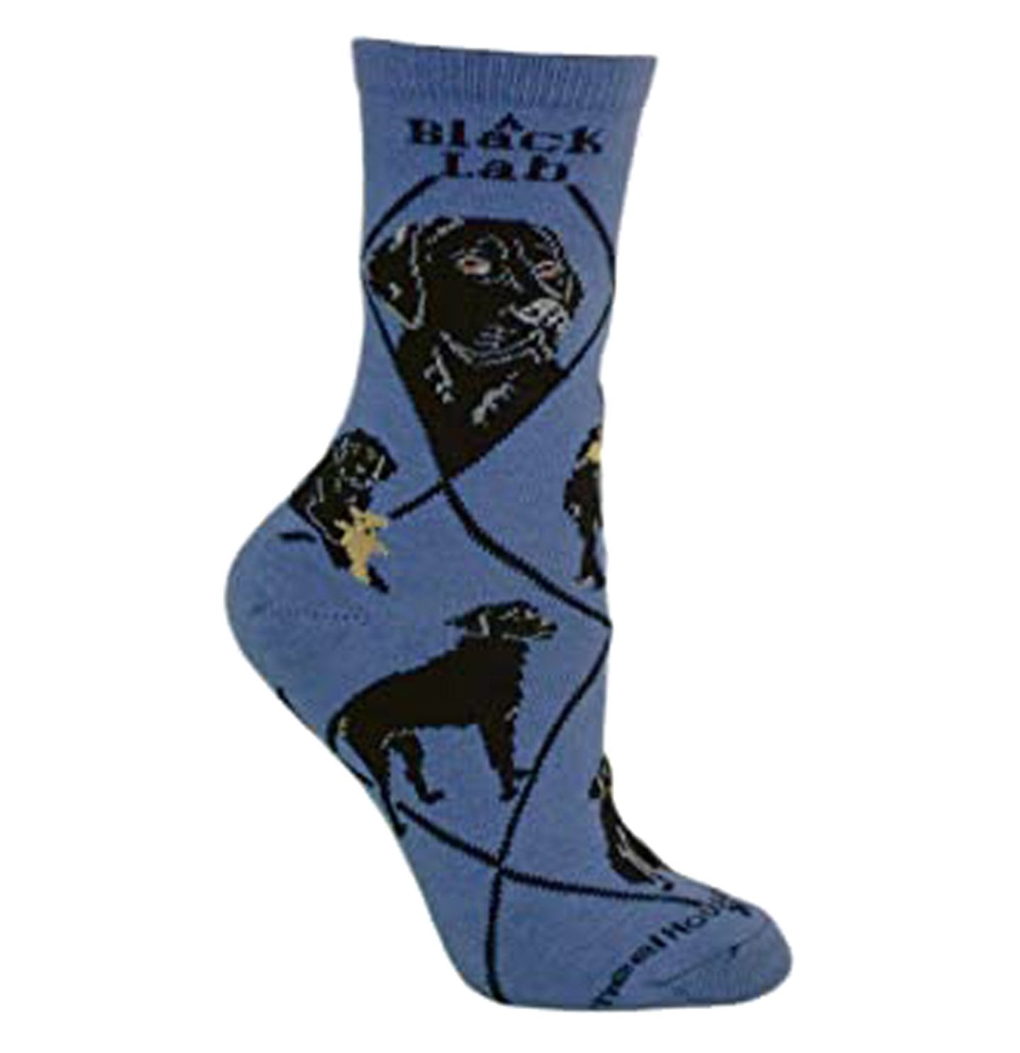 Black Lab - Blue Cotton Crew Socks