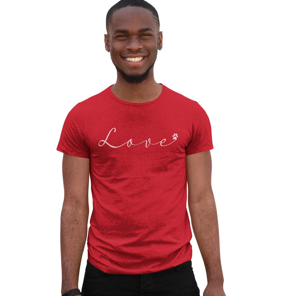 Love Script Paw - Adult Unisex T-Shirt