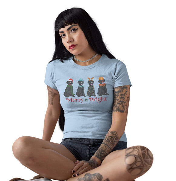 Black Lab Christmas Line Up - Women's Fitted T-Shirt