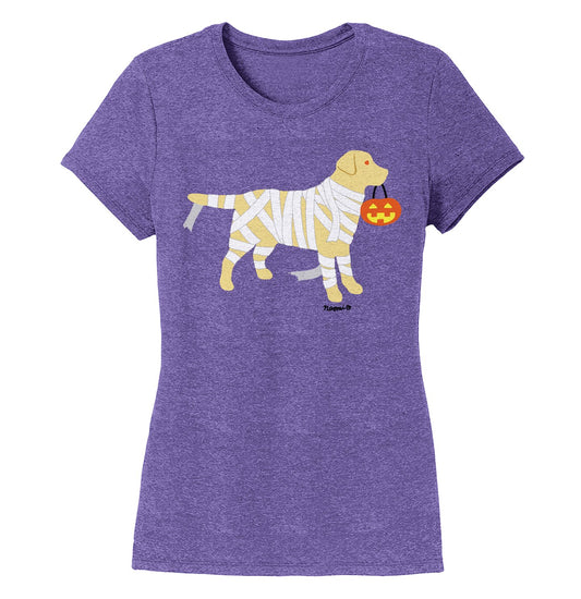 Yellow Lab Mummy Trick or Treater - Halloween - Women's Tri-Blend T-Shirt