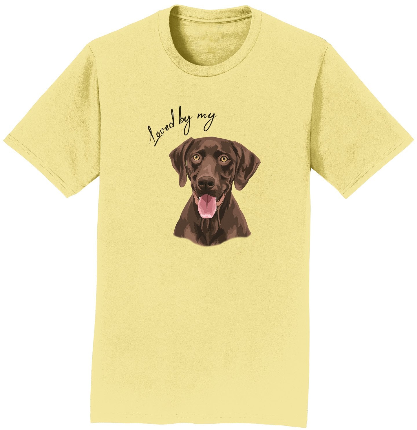 Loved By My Chocolate Lab - Personalized Custom Adult Unisex T-Shirt