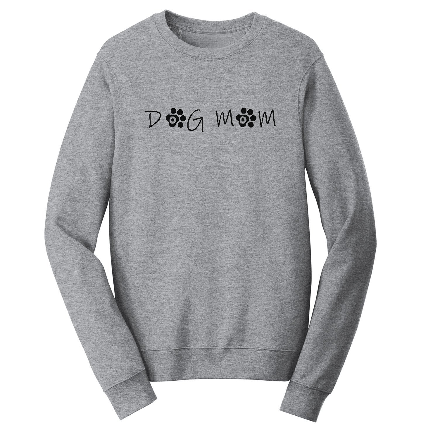 Dog Mom - Paw Text - Adult Unisex Crewneck Sweatshirt