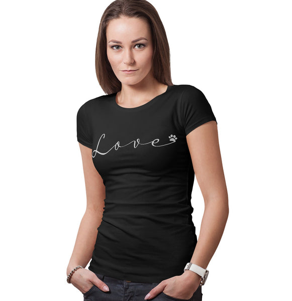 Love Script Paw - Women's Fitted T-Shirt