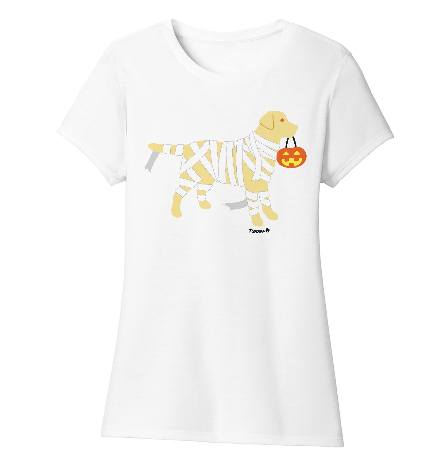 Yellow Lab Mummy Trick or Treater - Women's Tri-Blend T-Shirt