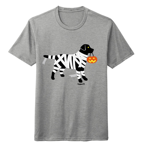 Black Lab Mummy Trick or Treater - Adult Tri-Blend T-Shirt