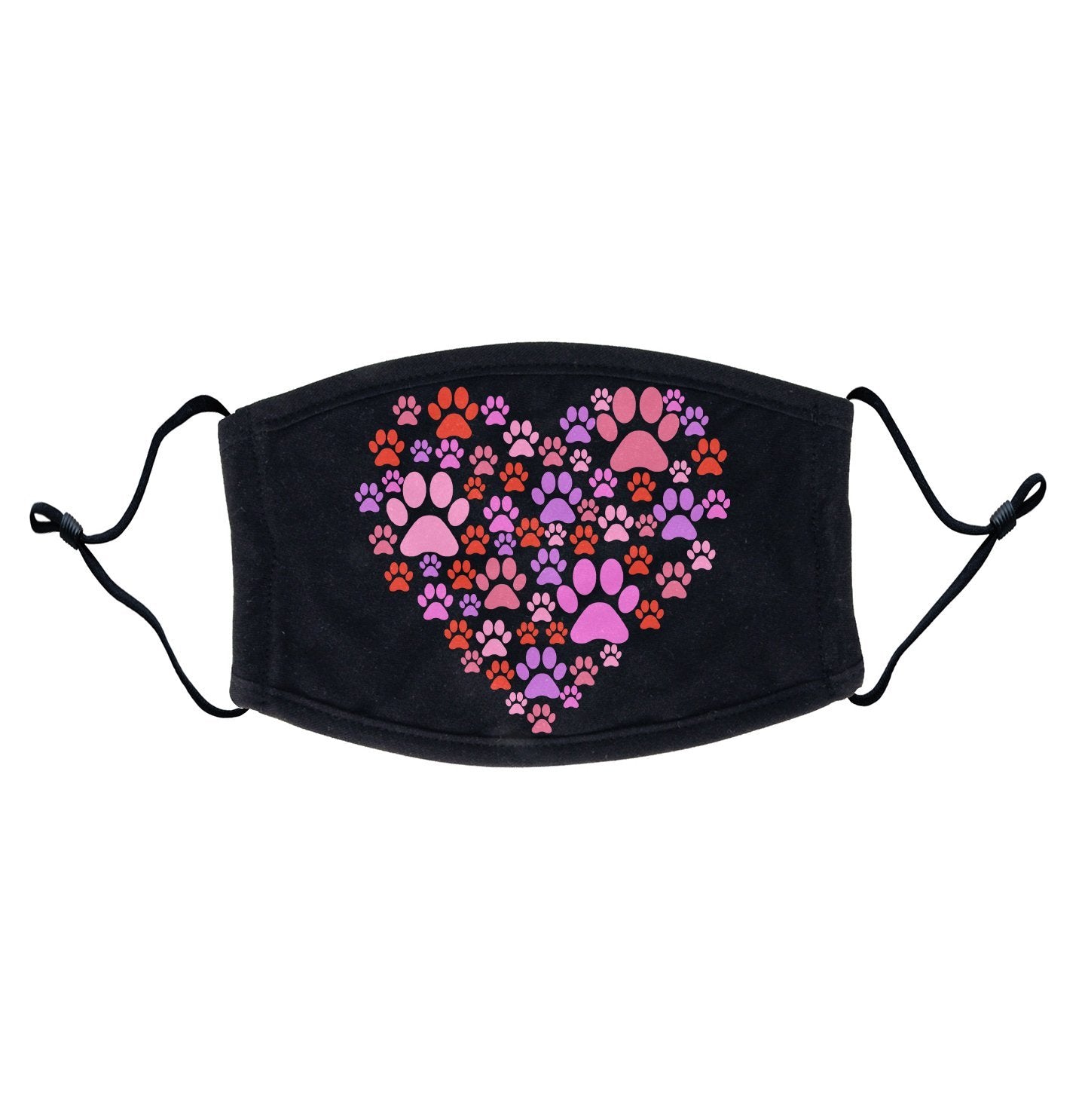 Pink Paw Heart Adjustable Face Mask