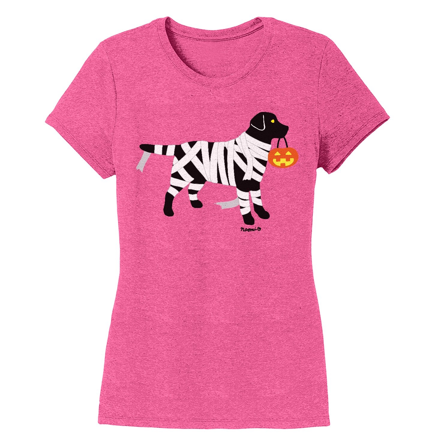 Black Lab Mummy Trick or Treater - Women's Tri-Blend T-Shirt