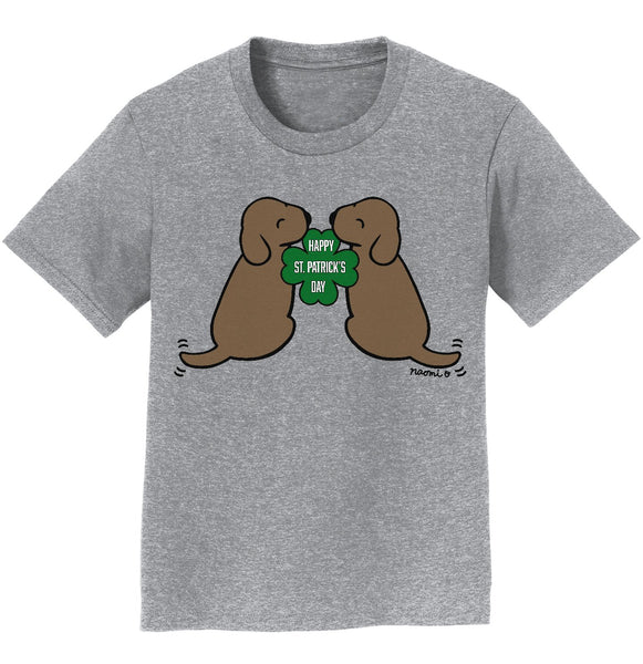Happy St. Patrick's Day Chocolate Lab Puppies - Kids' Unisex T-Shirt