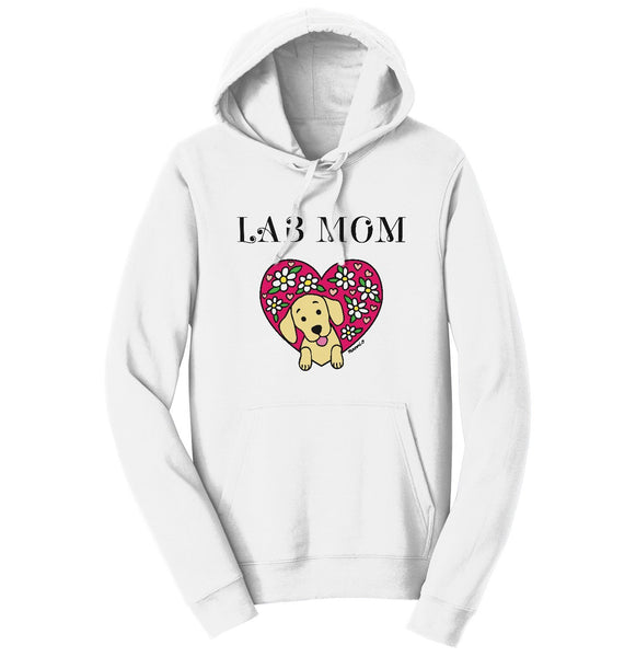 Flower Heart Yellow Lab Mom - Adult Unisex Hoodie Sweatshirt