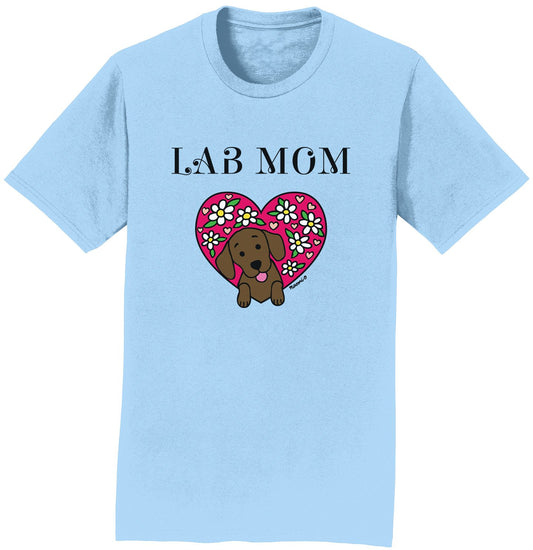 Animal Pride - Flower Heart Chocolate Lab Mom - Adult Unisex T-Shirt