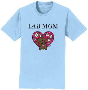 Animal Pride - Flower Heart Chocolate Lab Mom - Adult Unisex T-Shirt