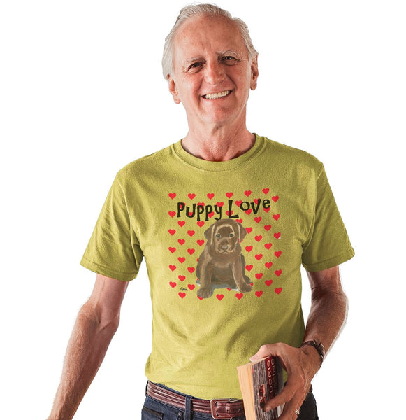 Chocolate Lab Puppy Love - Adult Unisex T-Shirt