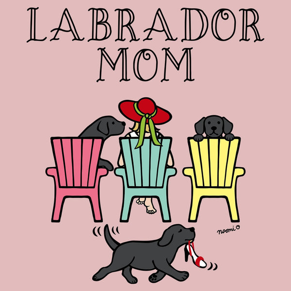 Black Labrador Dog Mom - Deck Chairs Design - Women's Fitted T-Shirt