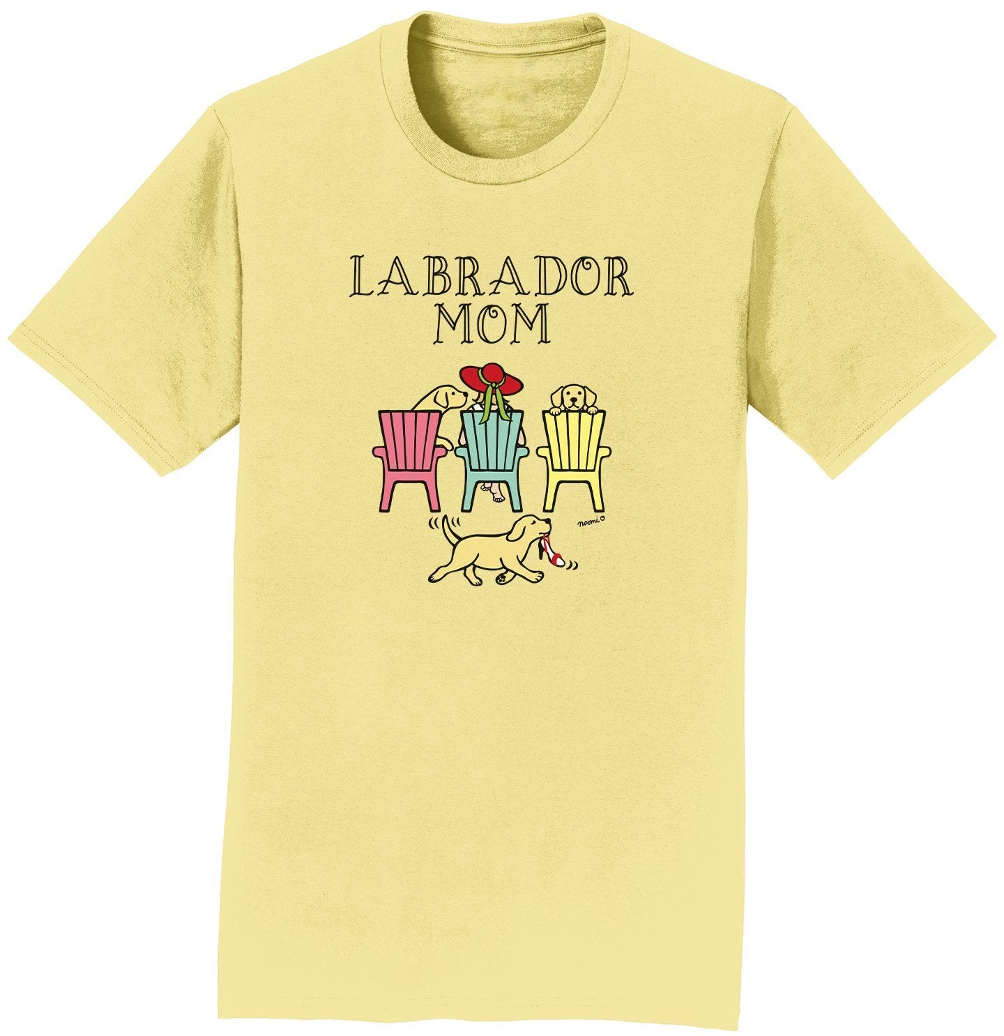Yellow Labrador Dog Mom - Deck Chairs Design - Adult Unisex T-Shirt
