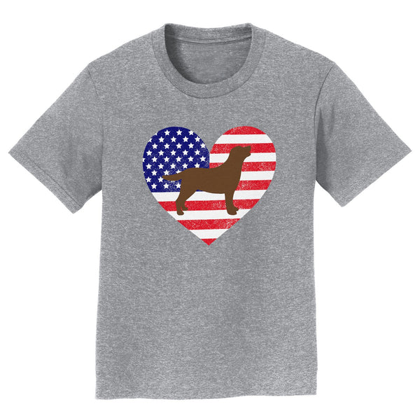 USA Flag Chocolate Lab Silhouette - Kids' Unisex T-Shirt
