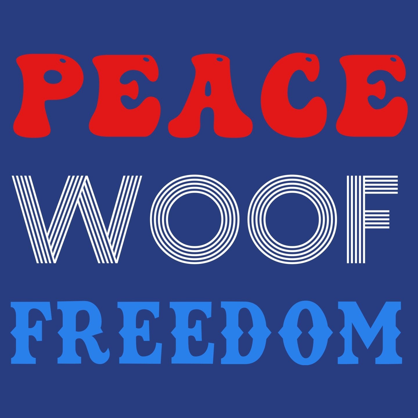 Peace Woof Freedom - Women's Fitted T-Shirt