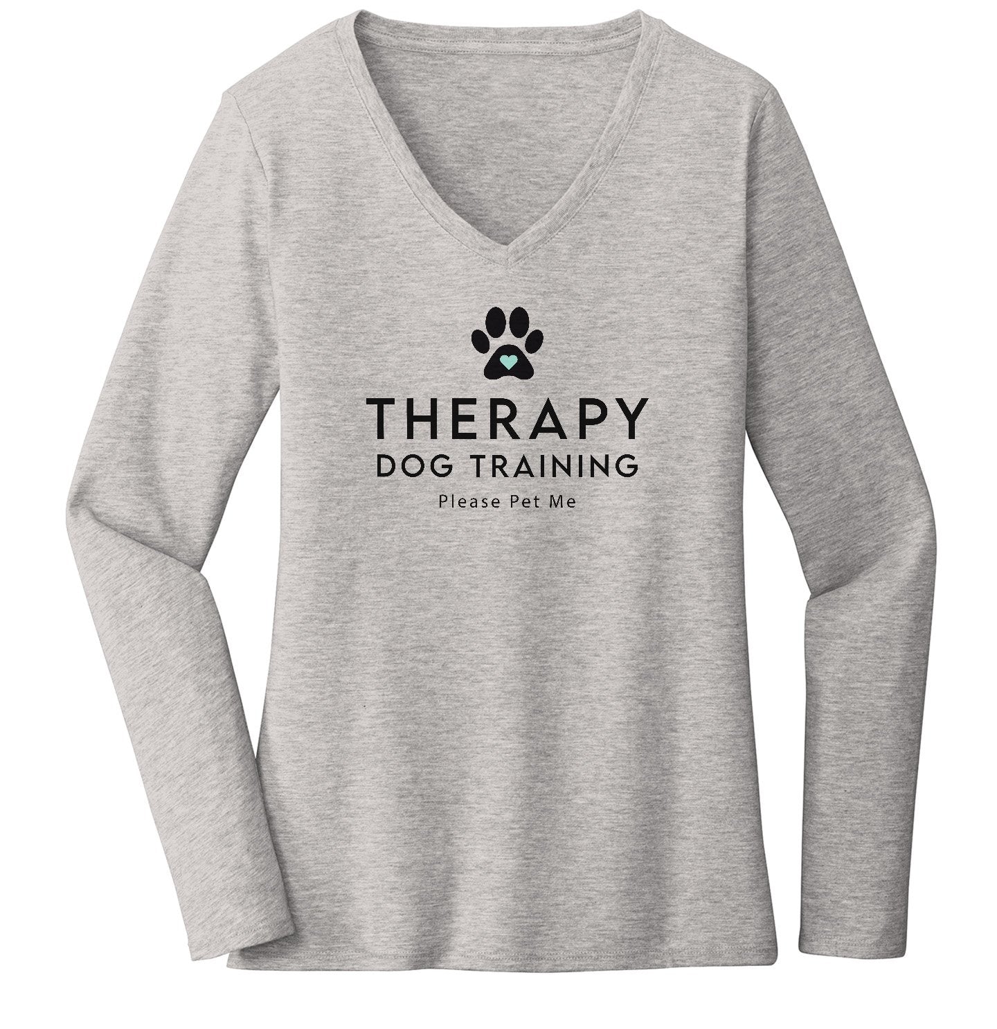 Therapy Dog Training - Women's V-Neck Long Sleeve T-Shirt