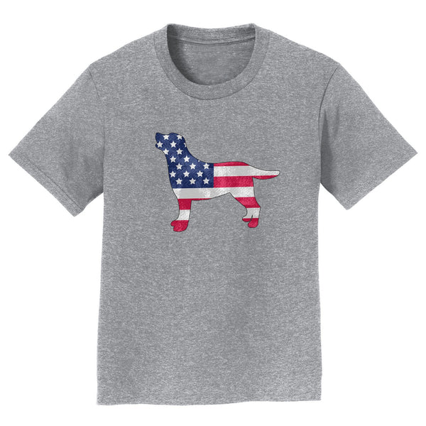USA Flag Pattern Lab Silhouette - Kids' Unisex T-Shirt