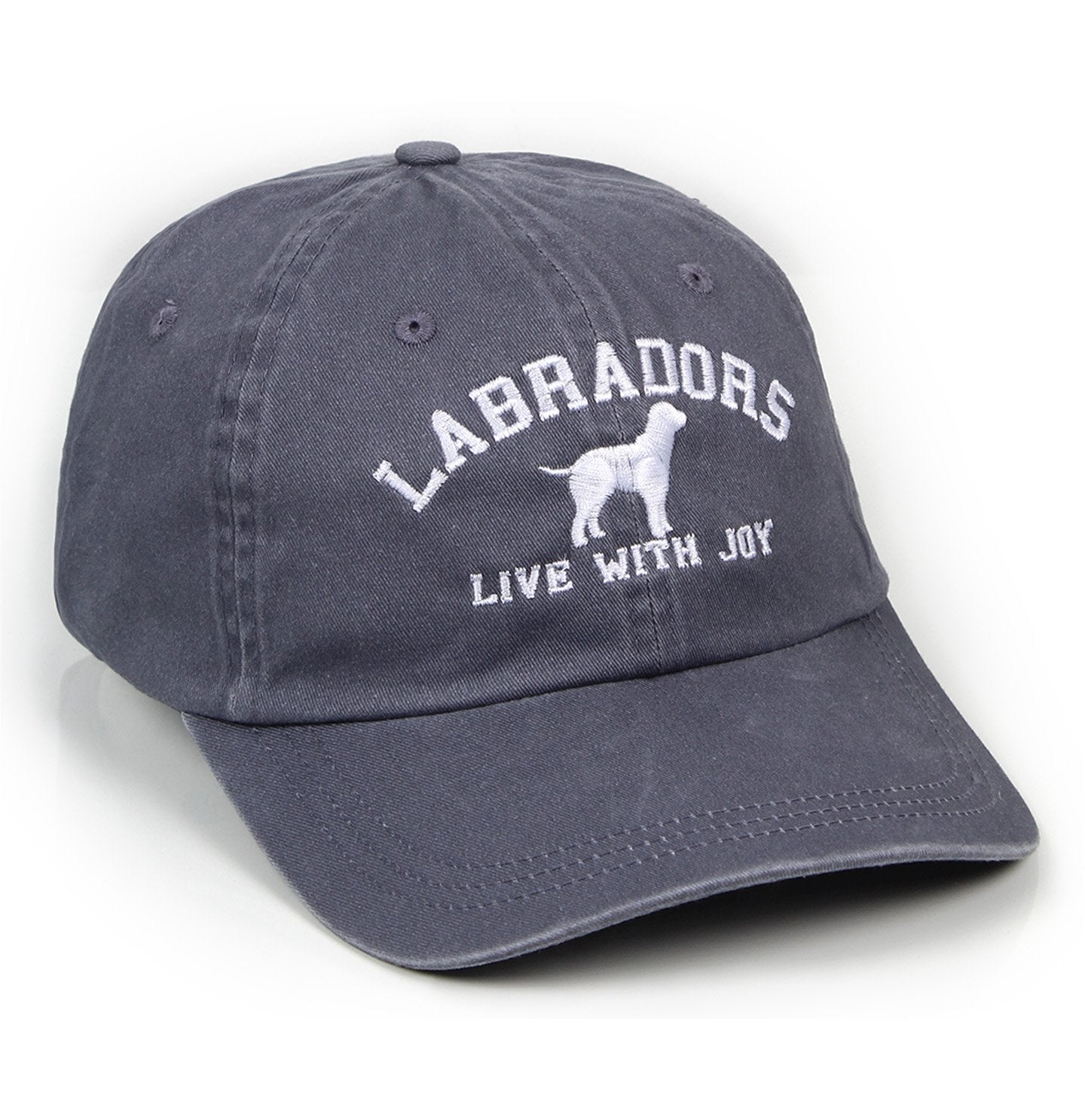 Labradors.com - Labradors Live With Joy (On Grey) - Pigment Dyed Hat