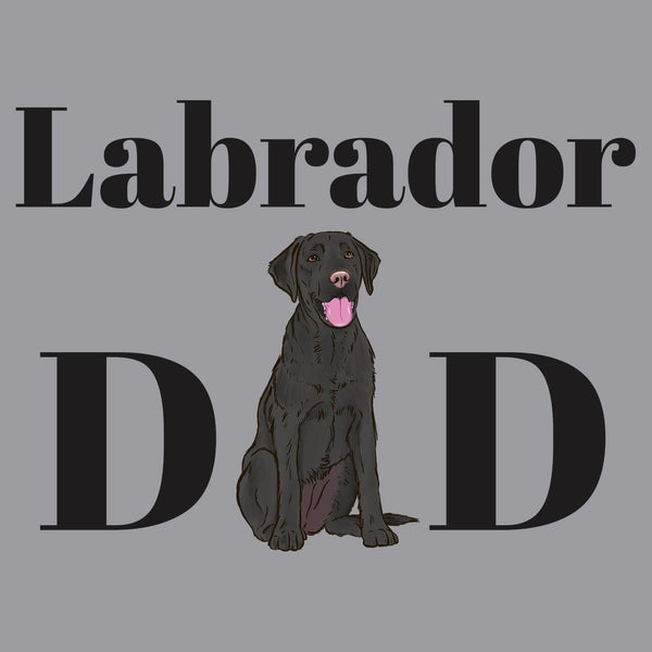 Black Labrador Dad Illustration - Adult Unisex Long Sleeve T-Shirt