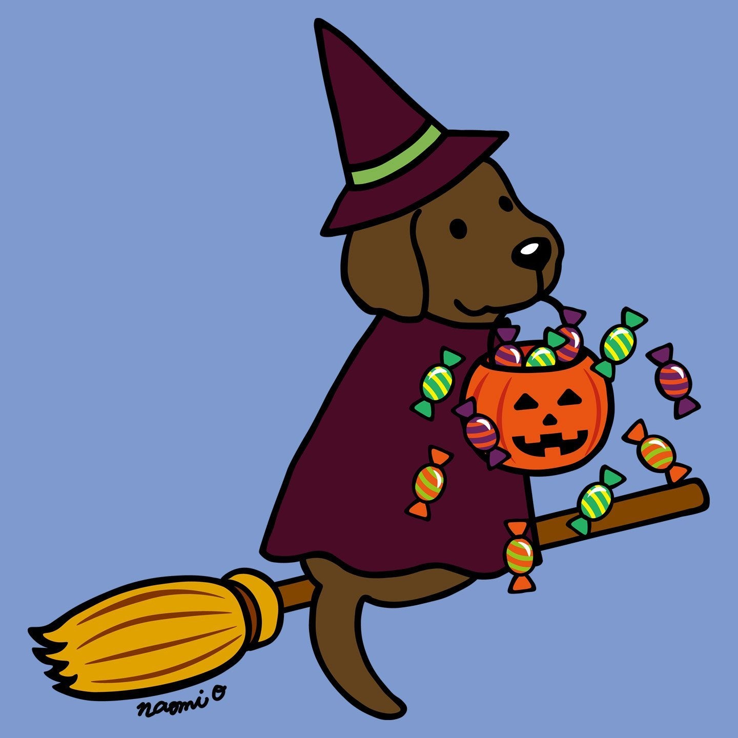 Chocolate Lab Witch - Women's Tri-Blend T-Shirt