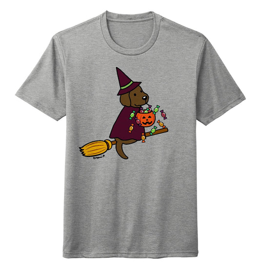 Chocolate Lab Witch - Halloween - Tri-Blend T-Shirt