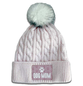 Labradors.com - Dog Mom Applique on Pink - Knit Pom-Pom Hat