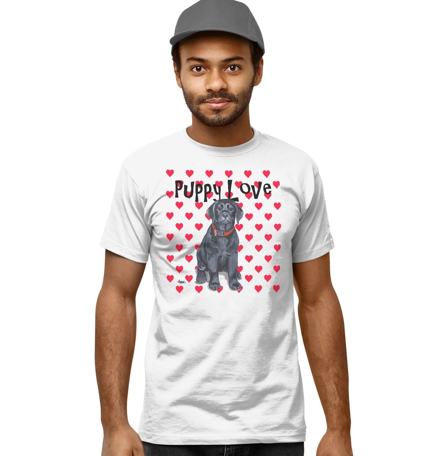 Black Lab Puppy Love - Adult Unisex T-Shirt