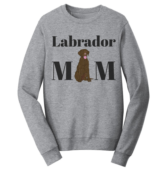 Labradors.com - Chocolate Labrador Mom Illustration - Adult Unisex Crewneck Sweatshirt
