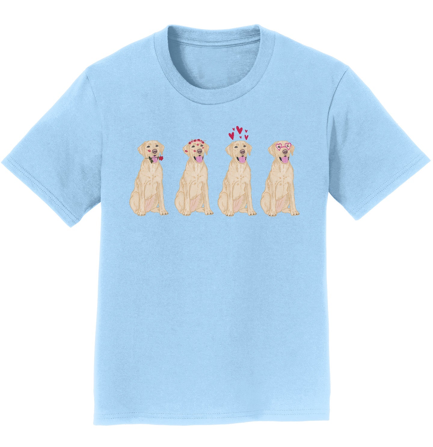Labradors.com - Yellow Lab Love Line Up - Kids' Unisex T-Shirt