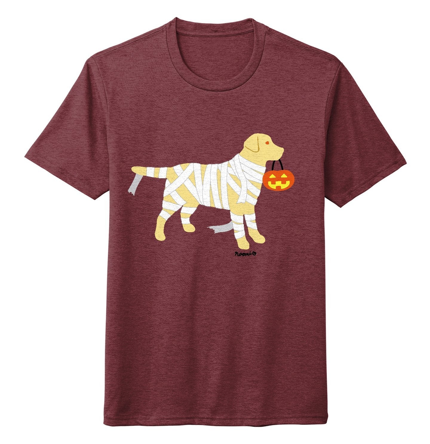 Yellow Lab Mummy Trick or Treater - Adult Tri-Blend T-Shirt