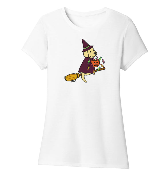 Yellow Lab Witch - Halloween - Women's Tri-Blend T-Shirt