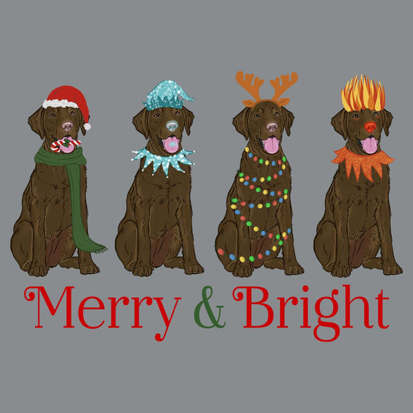 Chocolate Lab Christmas Line Up - Adult Unisex Crewneck Sweatshirt