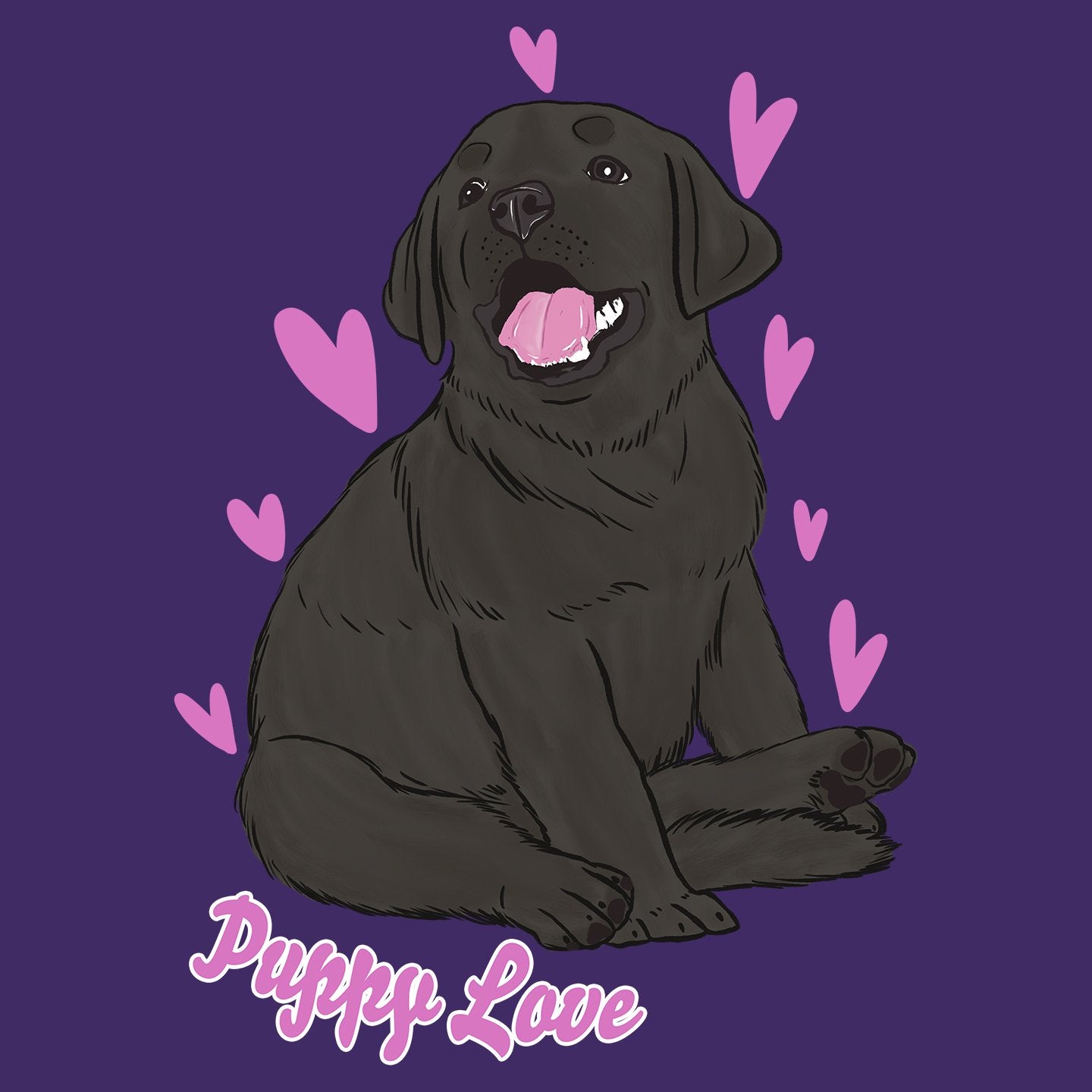 Black Labrador Puppy Love - Women's Fitted T-Shirt