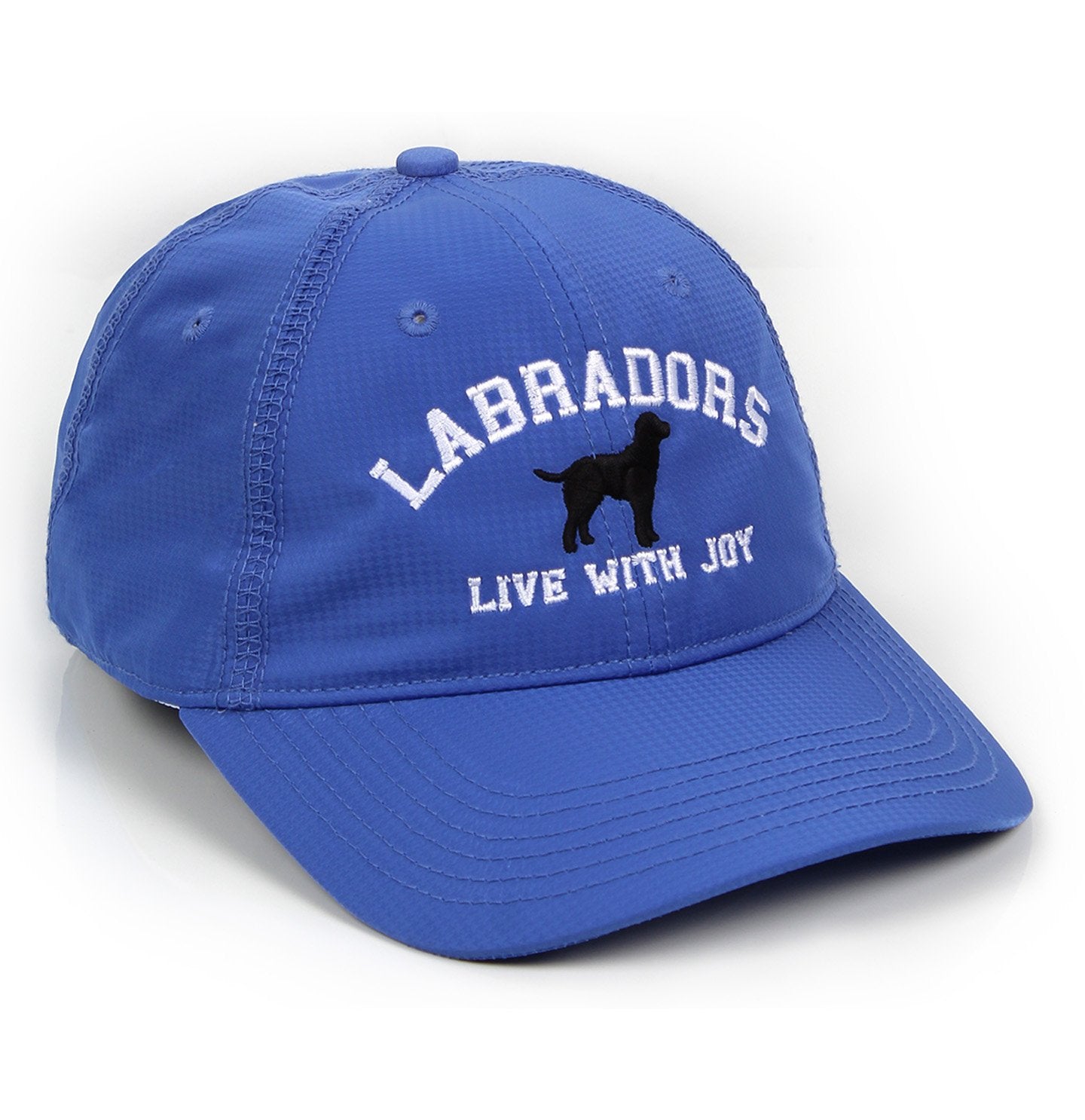 Labradors.com - Labradors Live With Joy (On Blue) - Ladies Polyester Houndstooth Hat