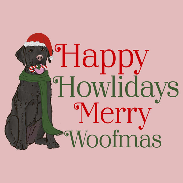 Merry Woofmas Black Lab - Women's Fitted T-Shirt