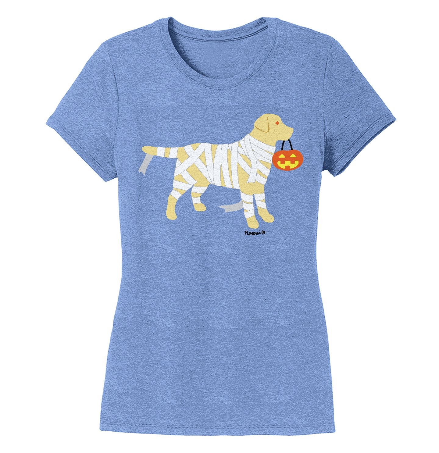 Yellow Lab Mummy Trick or Treater - Women's Tri-Blend T-Shirt