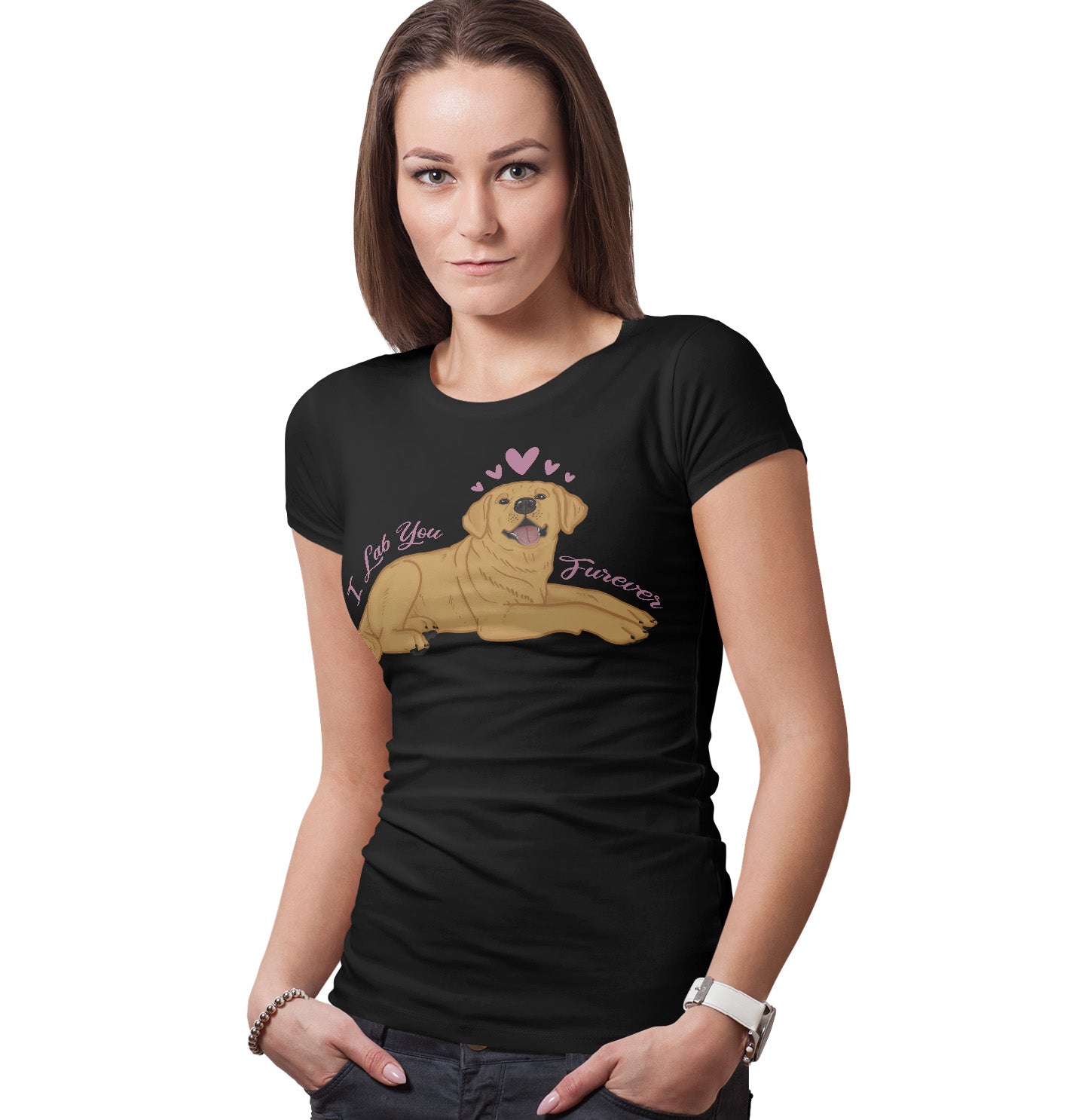 Yellow Lab You Forever - Women's Fitted T-Shirt
