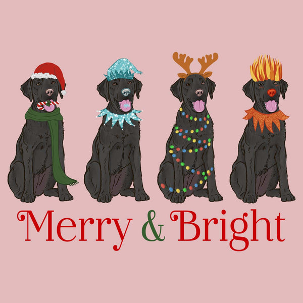 Black Lab Christmas Line Up - Women's Fitted T-Shirt